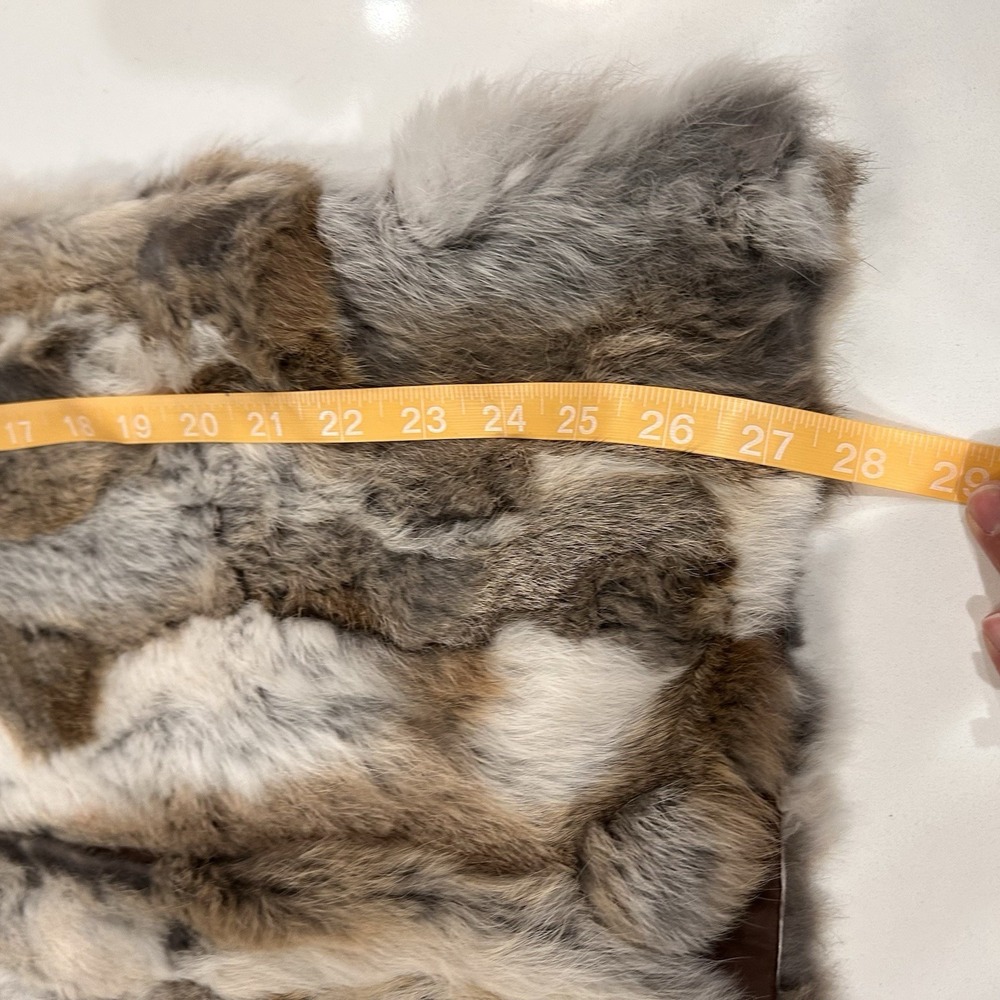 Adrienne Landau Vest Genuine Real Rabbit Fur Multi Small Layering Cozy Luxury - Picture 7 of 7